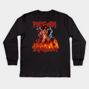 Hip Hop Retro Megan Thee Stallion Kids Long Sleeve T-Shirt